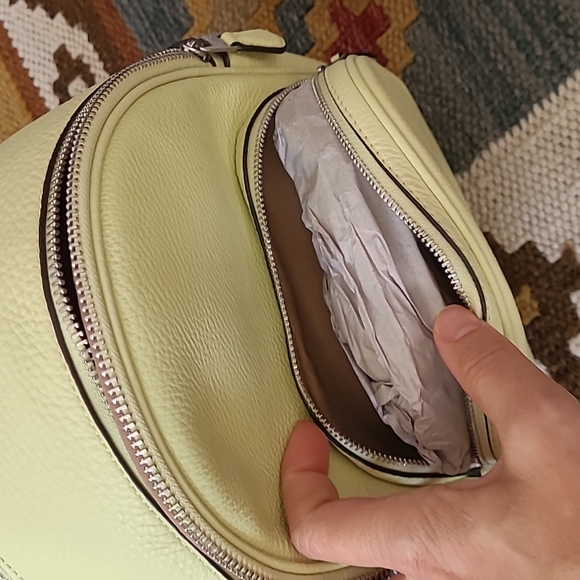 Coach Court Mini Pebble Leather Backpack Bag Lime green C8603 - Picture 7 of 8